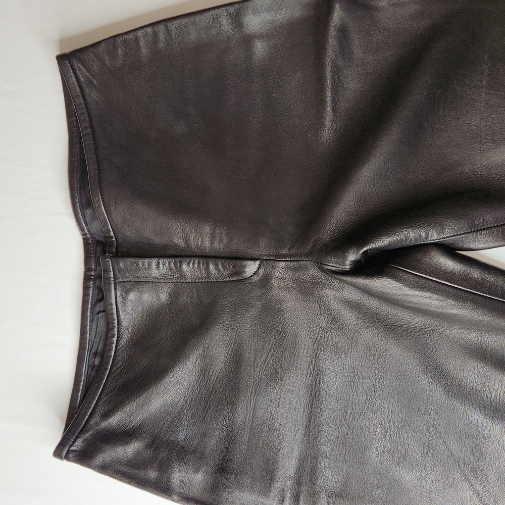 VINTAGE 90's Christian Lauren Paris Buttery Soft Leather Pants, Black, 10 - Picture 3 of 13